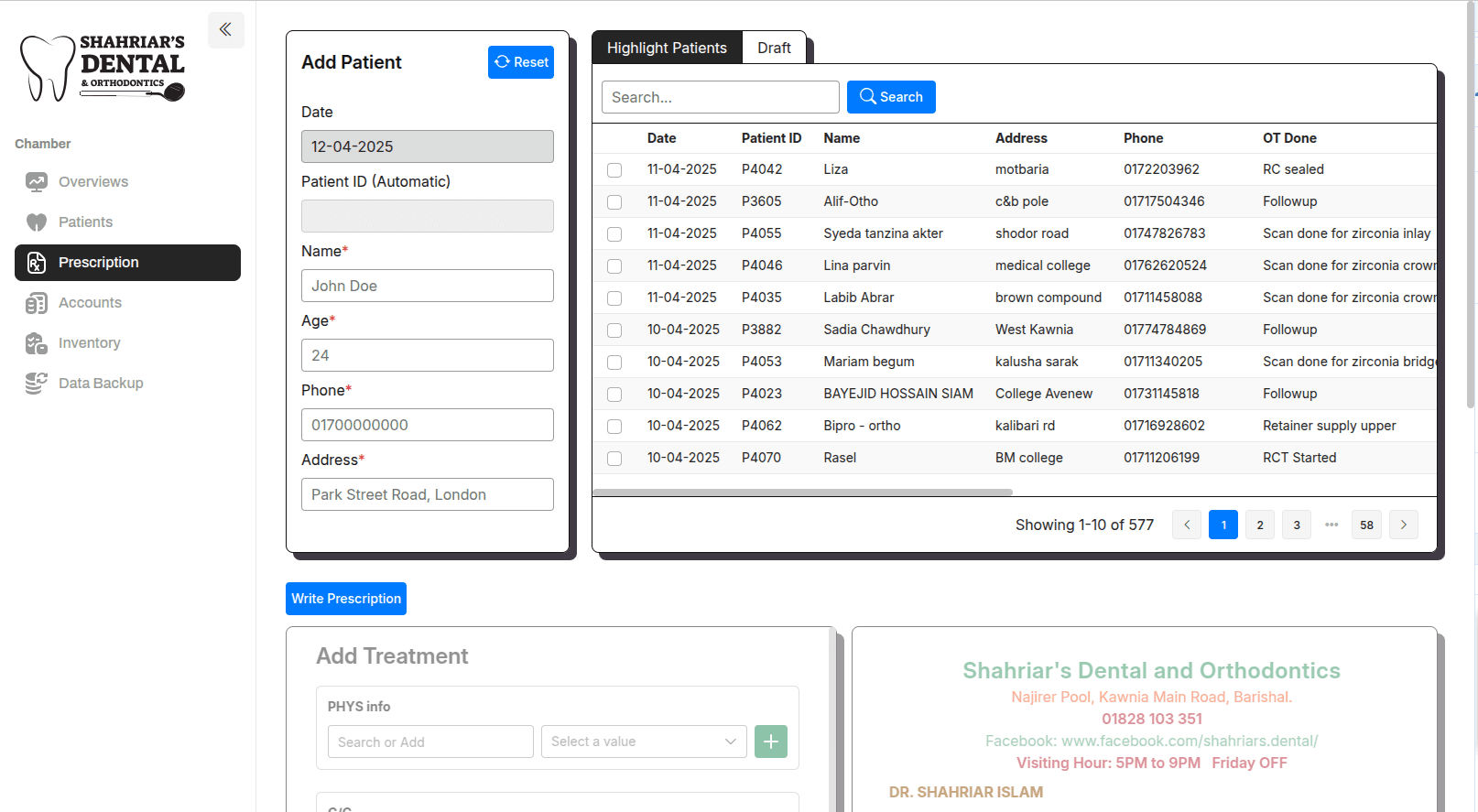 Prescription Generator